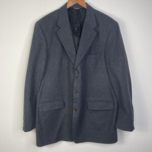 Vintage Bill Blass Men's 44L 100% Cashmere Black Blazer Jacket Sport Coat USA